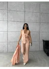 ÇİZGİLİ CEKET KETEN - Orange