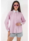 Çizgili Gömlek 20288 - Pembe