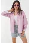 Çizgili Gömlek 20288 - Pembe