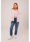 Çizgili Rahat Kesim Pembe Gömlek