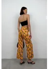 Desenli Boru Paça Pantolon