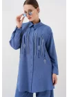 Desenli Tunik Pantolon İkili Takım 6720 - İndigo