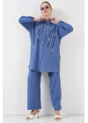 Desenli Tunik Pantolon İkili Takım 6720 - İndigo