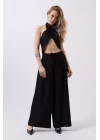 Düşük Bel Oversize Keten Pantolon