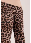 Düşük Omuz Detaylı Leopar Desen Bluz