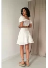 Fuşya Brode Crop Ve Mini Etek Takım