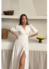 Siyah Müslin Uzun Elbise