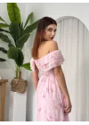 Elmi Çiçek Detaylı Elbise