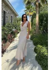 Emaline Sırt Dekolteli Şifon Elbise 2465-08
