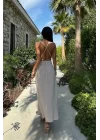 Emaline Sırt Dekolteli Şifon Elbise 2465-08