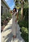 Emaline Sırt Dekolteli Şifon Elbise 2465-08