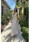 Emaline Sırt Dekolteli Şifon Elbise 2465-08
