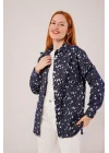 Eskitme Görünümlü Denim Mavi Gömlek