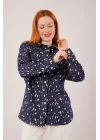 Eskitme Görünümlü Denim Mavi Gömlek