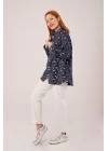 Eskitme Görünümlü Denim Mavi Gömlek
