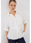 Fermuarlı Gömlek 0721 - Beyaz