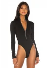 Fermuarlı Uzun Kollu Bodysuit
