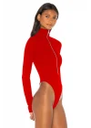 Fermuarlı Uzun Kollu Bodysuit