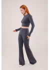 Fitilli Bluz Ve Pantolon Antrasit İkili Takım