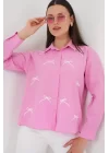 Fiyonk Detay Gömlek 20311 - Pembe