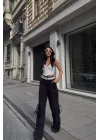 GABARDİNKARGO PANTOLON - Siyah