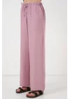 Geniş Paça Keten Pantolon 6735 - Gül Kurusu