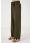 Geniş Paça Keten Pantolon 6735 - Haki