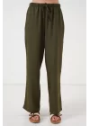 Geniş Paça Keten Pantolon 6735 - Haki