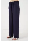 Geniş Paça Keten Pantolon 6735 - Lacivert