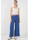 Geniş Paça Pileli Pantolon 6718 - İndigo