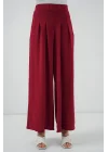 Geniş Paça Pileli Pantolon 6718 - Kırmızı