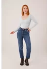 Geniş Yaka Bebe Mavisi Basic Body Bluz