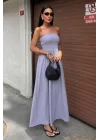Göğsü Gipeli Straplez Elbise 2878