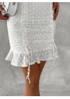 Göğüs Bağlamalı Mini Elbise - Beyaz