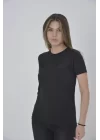 Gögüs Fileli Slim Fit T-shirt - Siyah