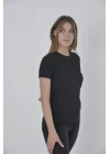 Gögüs Fileli Slim Fit T-shirt - Siyah