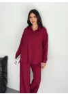 Gömlek Pantolon Ikili Takım - Bordo