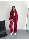 Gömlek Pantolon Ikili Takım - Bordo