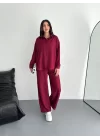 Gömlek Pantolon Ikili Takım - Bordo