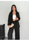 Gömlek Pantolon Ikili Takım - Siyah