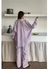 GÖMLEK - PANTOLON TAKIM - Lila