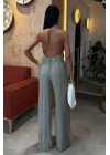 Halter Yaka Yelekli Modal Takım 10144