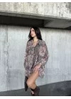 Içi Astarlı Şifon Elbise - Desenli