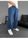 İki İplik Kumaş Baggy Alt Esofman - Turkuaz