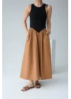 İki Renkli Elbise - Siyah-Taba