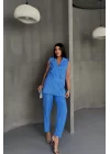 JAKAR KUMAŞ YELEK - PANTOLON TAKIM - Mavi