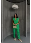 JAKAR KUMAŞ YELEK - PANTOLON TAKIM - Yeşil
