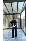 Kadın Asimetrik Kesim Arma Detay Atlet Dahil üçlü Takım
