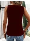 Kadın Askılı Yaka şerit Halka Detaylı Viskon Bluz