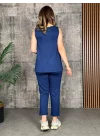 Kadın Askılı Yuvarlak Yaka Viskon Iki Iplik Bluz Ve Eşofman Altı Ikili Takım